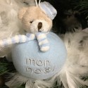 boule de noël "peluche ourson bleu"